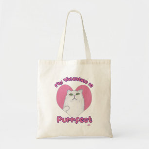Tote Bag Ma Saint-Valentin est Purrfect Cute Cat Heart Art