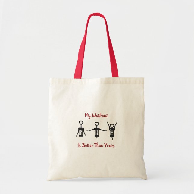 Tote Bag Ma séance d'entraînement est vin (Devant)