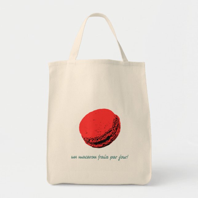 Tote Bag macaron aux fraises (Devant)