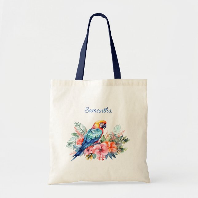 Tote Bag Macaw Parrot Personnalisé (Devant)