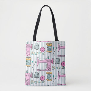 Tote Bag Machine à coudre - les métiers roses cousent
