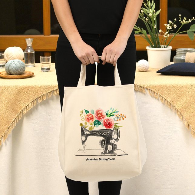 Tote Bag Machine à coudre noire Artiste de chaudière sur me (Créateur téléchargé)