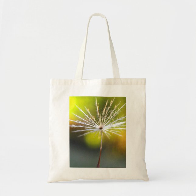 Tote Bag Macro Peaceful Gold and White Dandelion Seed (Devant)