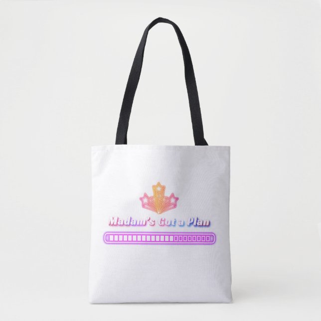 Tote Bag Madame a un plan de style néon patriotique (Devant)