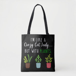 Tote Bag Madame folle Funny Gardening de chat