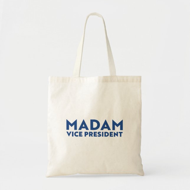 Tote Bag Madame la Vice-Présidente, typographie moderne ble (Devant)