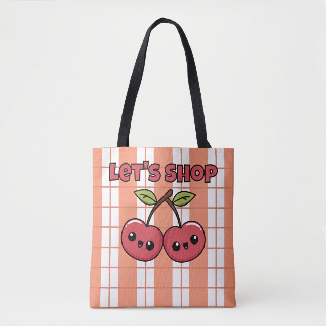 Tote Bag Magasinons, cerises, tarte (Devant)