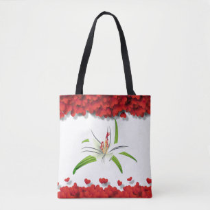 Tote Bag Magnifique Élégant Lily Coeurs Glamour