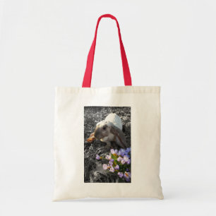 Tote Bag Magnifique English Lop avec des fleurs