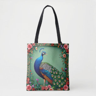 Tote Bag Magnifique fond de fleur de paon
