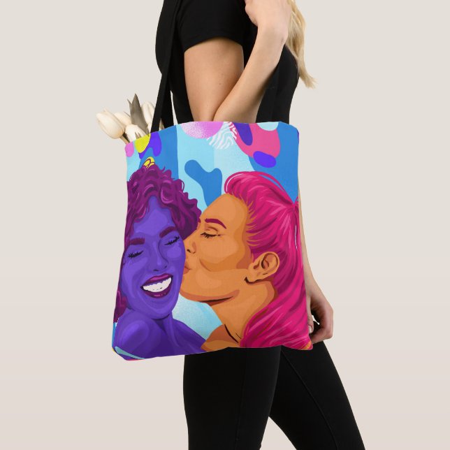 Tote Bag Magnifique Gay Femmes Lesbian Pride Graphisme Art (De près)