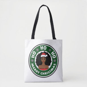 Tote Bag Magnifique Ho Ho Ho Joyeux Noël Afro Girl