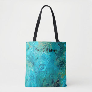 Tote Bag Magnifique personnalisation bleu émeraude marbre t