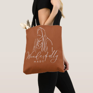 Tote Bag Magnifiquement fait Ligne artistique Jésus marro