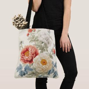 Tote Bag Magnifiques Pivoines Motif Sans Couture