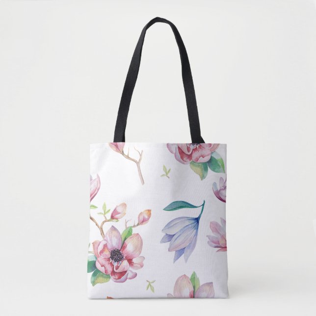 Tote Bag Magnolia d'aquarelle (Devant)