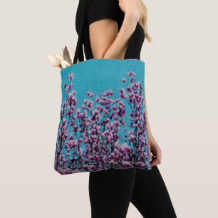 Tote Bag Magnolia rose Fleurs Ciel Bleu Peinture Photo