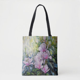 Tote Bag Magnolia Sérénité – Art floral par Lukian