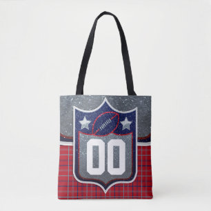 Tote Bag Maillot de football de l'école rouge blanc et bleu
