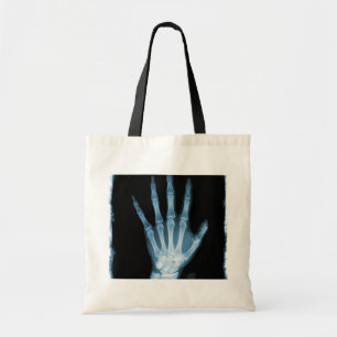 Tote Bag Main bleue de squelette de rayon X