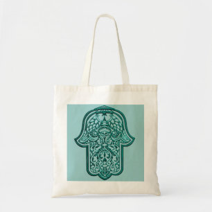 Tote Bag Main de henné de Hamsa (Teal)