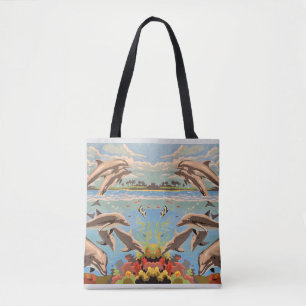 Tote Bag Main Painted by Number   Dolphins  