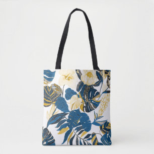 Tote Bag Main Tropicale tirée : Motif créatif sans couture