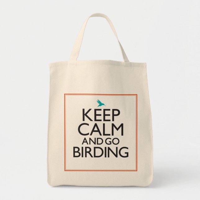 Tote Bag Maintenez calme et allez Birding (Devant)