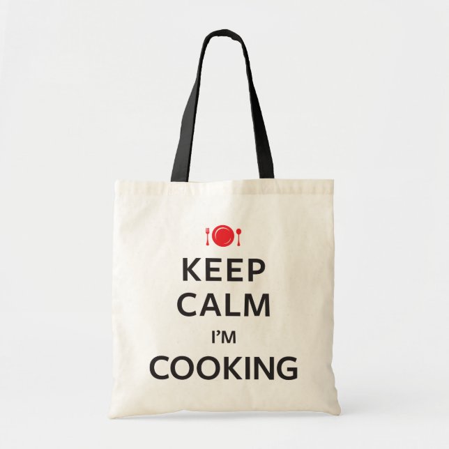 Tote Bag Maintenez calme je fais cuire (Devant)