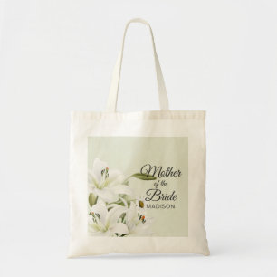 Tote Bag Maisières Et Lys Blancs Arrière - plan Vert Clair
