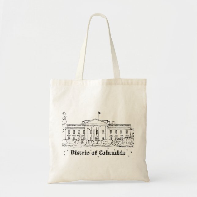 Tote Bag Maison Blanche Vacances Dessin Vacances Art Voyage (Devant)
