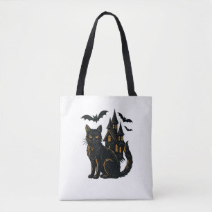 Tote Bag Maison et chat hantés