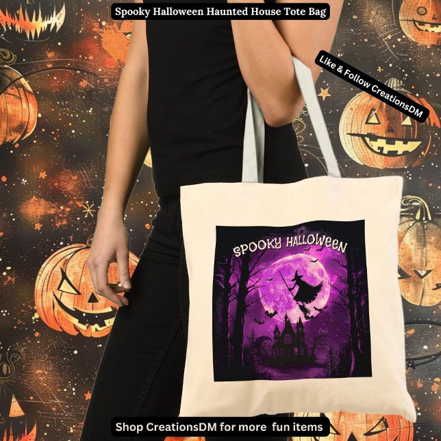 Tote Bag Maison hantée d'Halloween éffrayant (Créateur téléchargé)