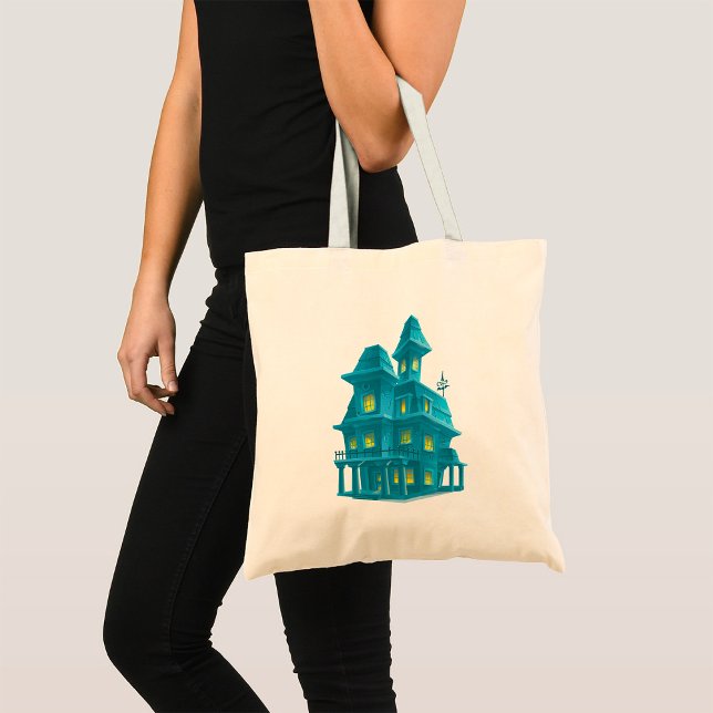 Tote Bag Maison Hantée Fantôme Halloween Manoir Fantôme (Créateur téléchargé)