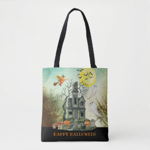 Tote Bag Maison Hantée Halloween Trick Ou Treat