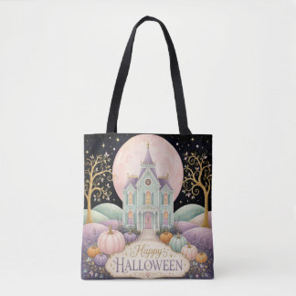 Tote Bag Maison Hantée Victorienne Pastel Fantaisiste Hallo