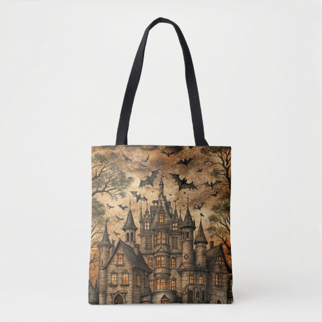 Tote Bag Maison hantée vintage (2) (Devant)