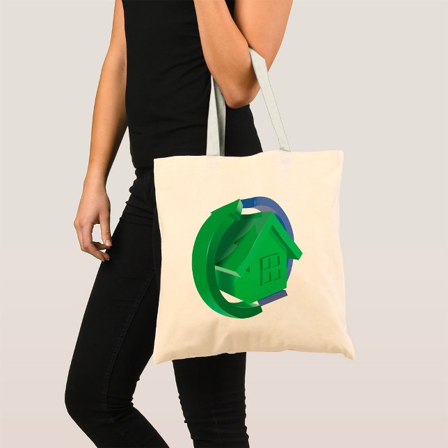 Tote Bag Maison Verte Et Flèches (Créateur téléchargé)