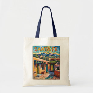 Tote Bag Maisons Adobe de Santa Fe dans le style de La Nuit