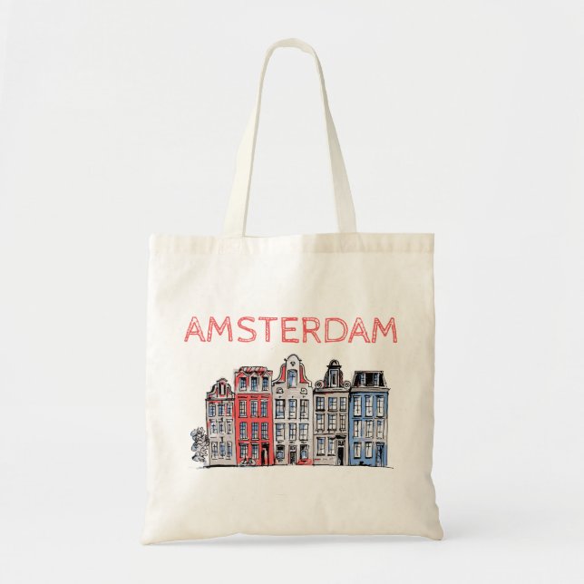Tote Bag Maisons penchées d'Amsterdam-Holland (Devant)