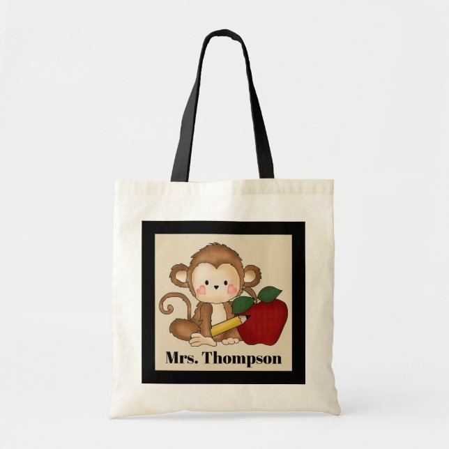 Tote Bag Maître singe ajouter nom fourre-tout (Devant)