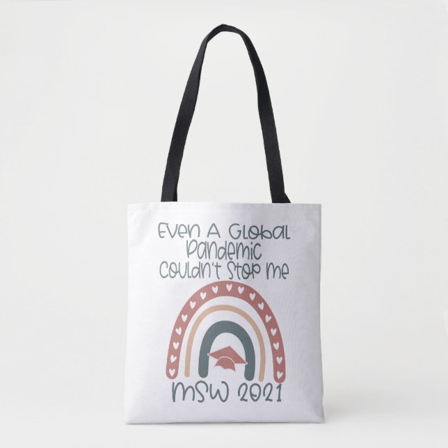 Tote Bag Maîtres MSW Social Work 2021 Diplôme de travailleu (Devant)