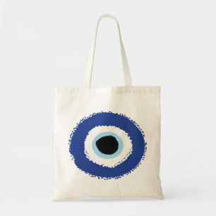 Tote Bag Mal Oeil Artiste Bleu Grec