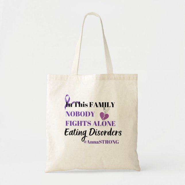 Tote Bag Maladie alimentaire sensibilisation Ruban pourpre (Devant)