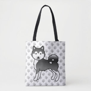 Tote Bag Malamute d'Alaska noir et blanc Chien mignon & pat