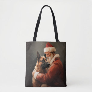 Tote Bag Malinoi Belge Avec Noël Festif Du Père Noël