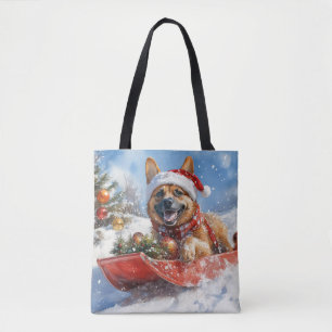 Tote Bag Malinois belge dans un traîneau Laissez tomber la