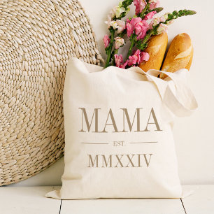 Tote Bag Mama Année Numérique Romaine Établie