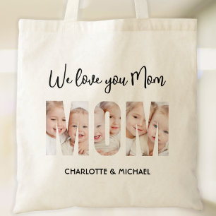 Tote Bag Maman 3 Photos Lettres Détachées