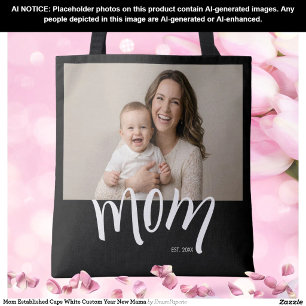 Tote Bag Maman a établi Caps Blanc Personnalisé Année Nouve